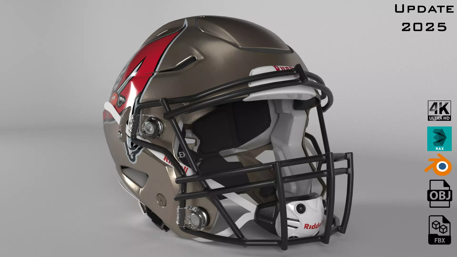 TAMPA BAY BUCCANEERS Helmet Football NFC SOUTH PBR update 2025 3D model