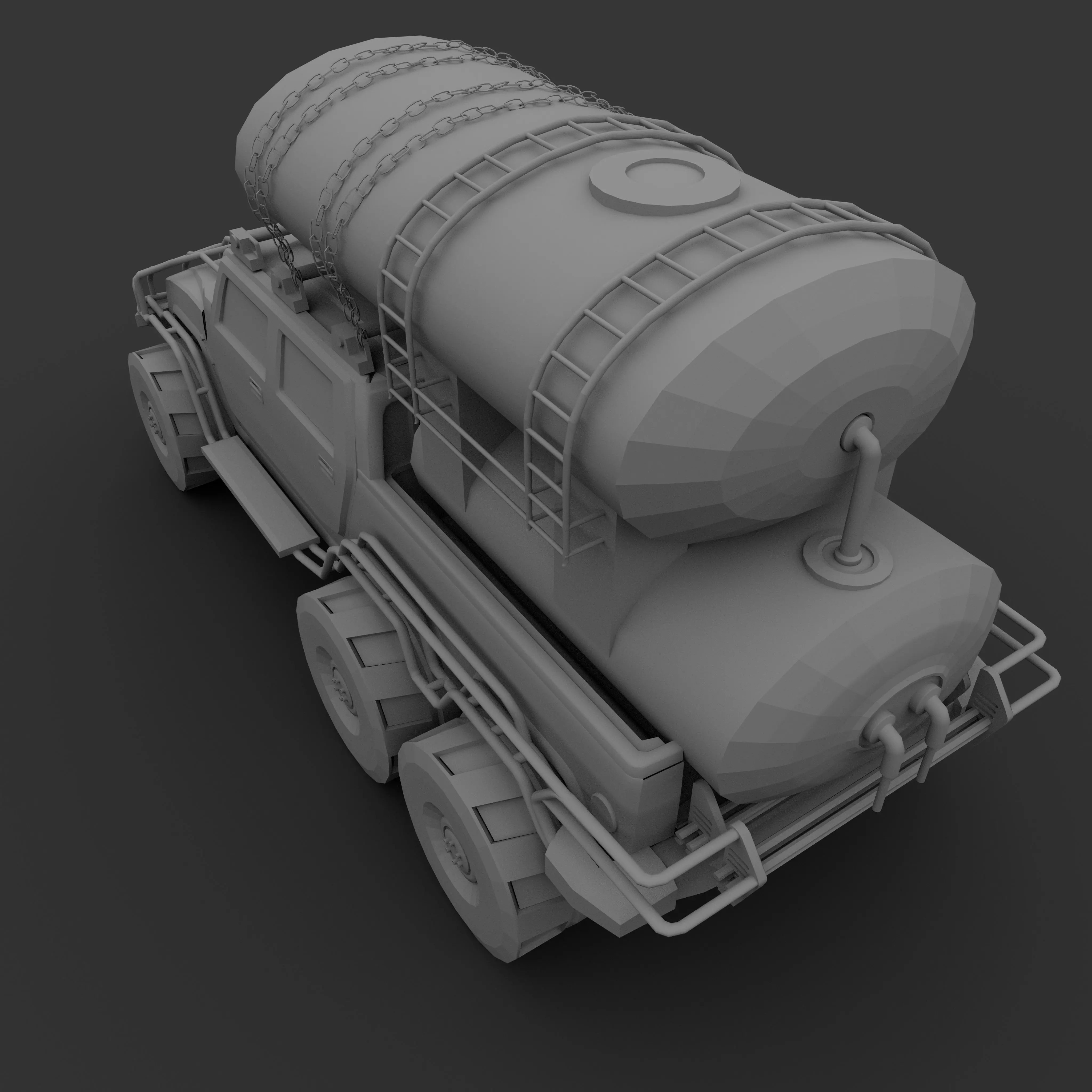 modified hummer Low-poly 3D model