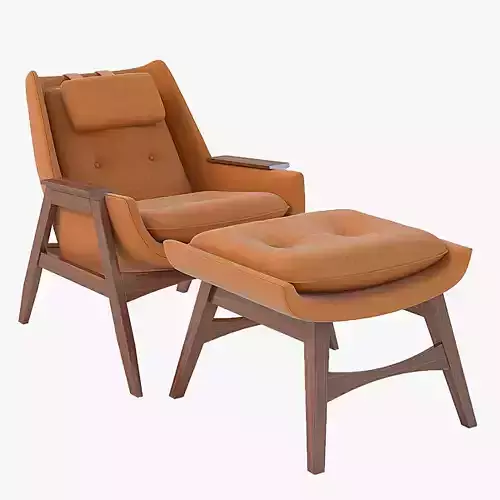 Adrian Pearsall Lounge Chair with Ottoman