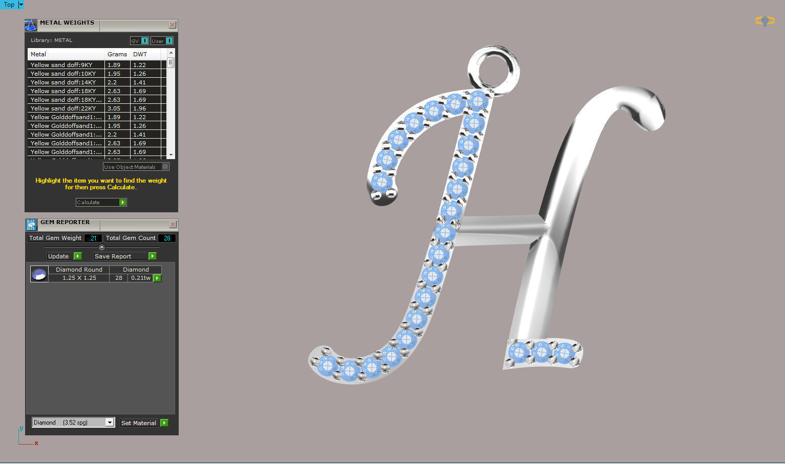 liontin huruf klasik 3D print model_11