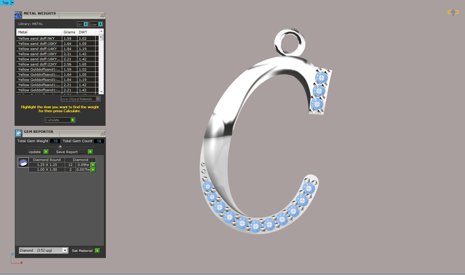 liontin huruf klasik 3D print model_6