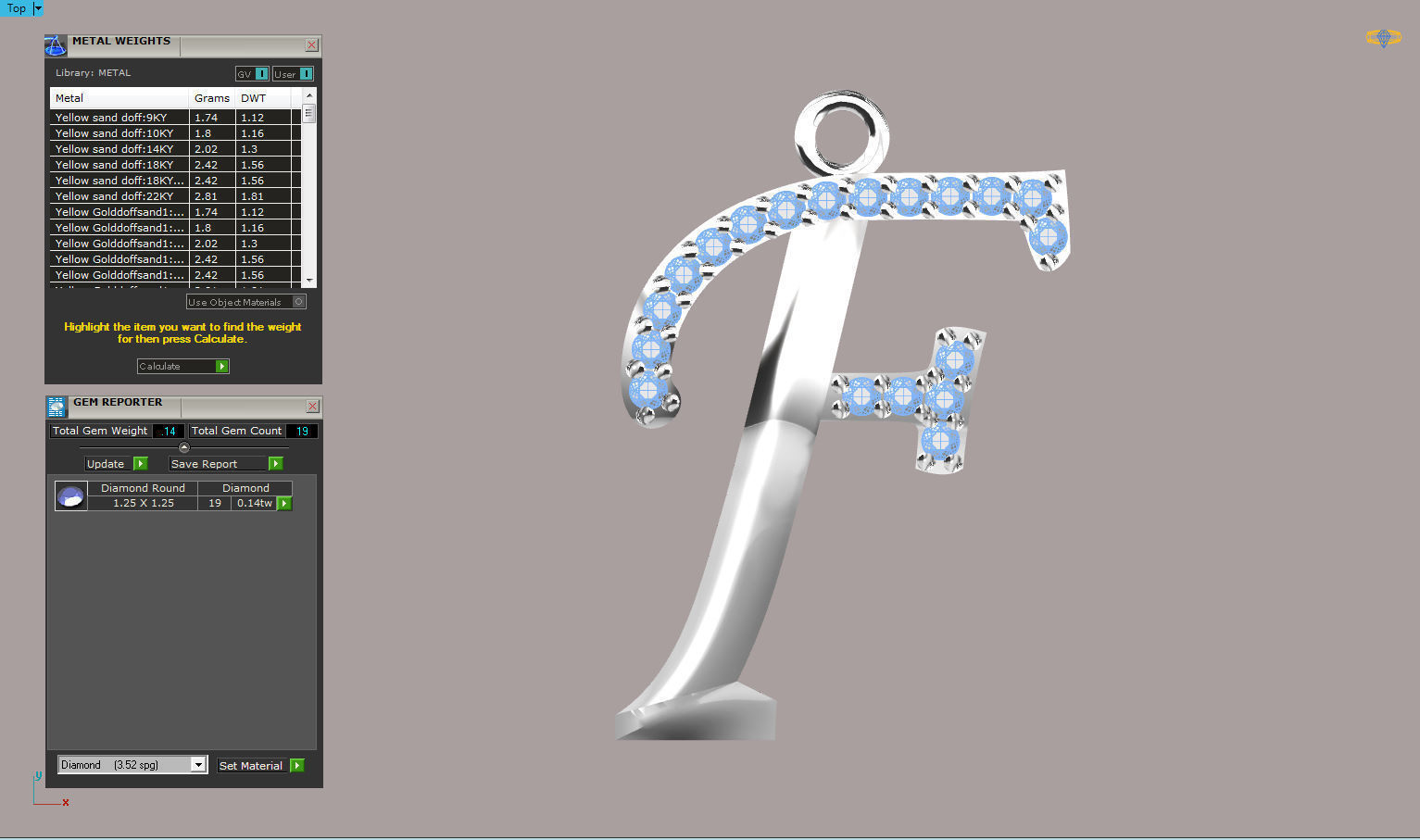 liontin huruf klasik 3D print model_9