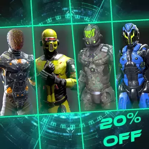 Sci-fi characters pack 3D Model Collection