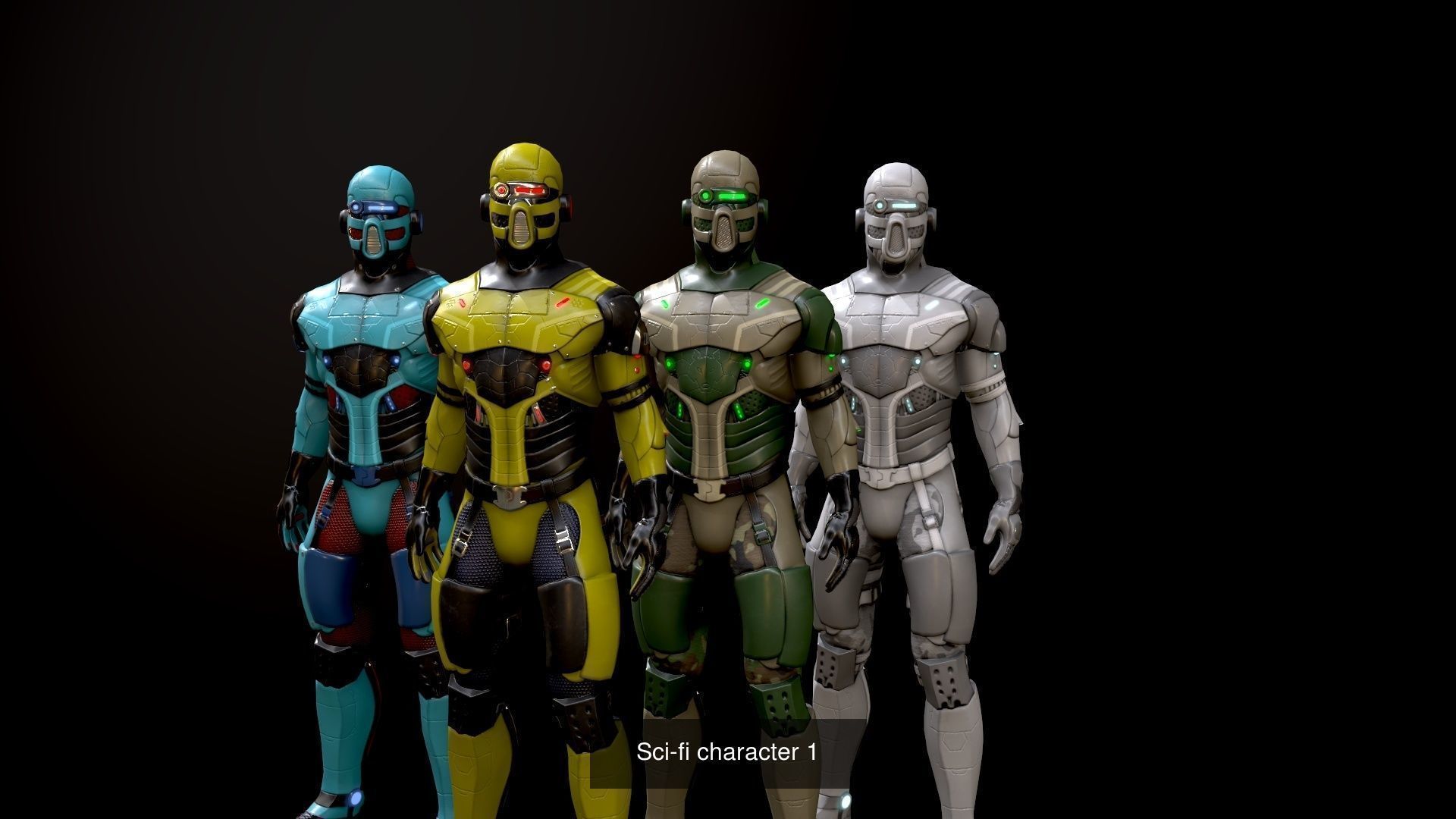 Sci-fi characters pack 3D Model Collection_17