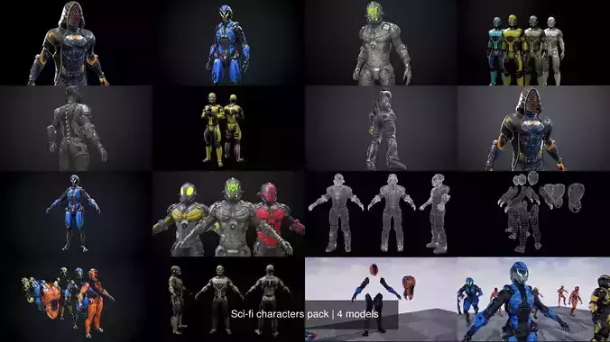 Sci-fi characters pack