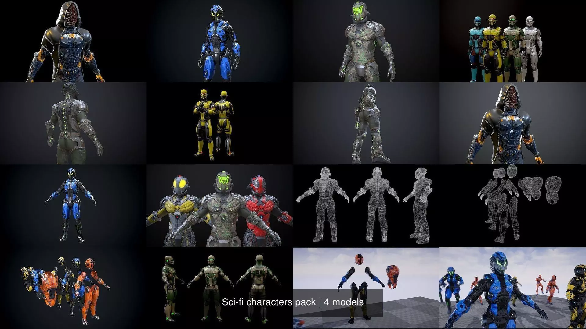 Sci-fi characters pack 3D Model Collection_12