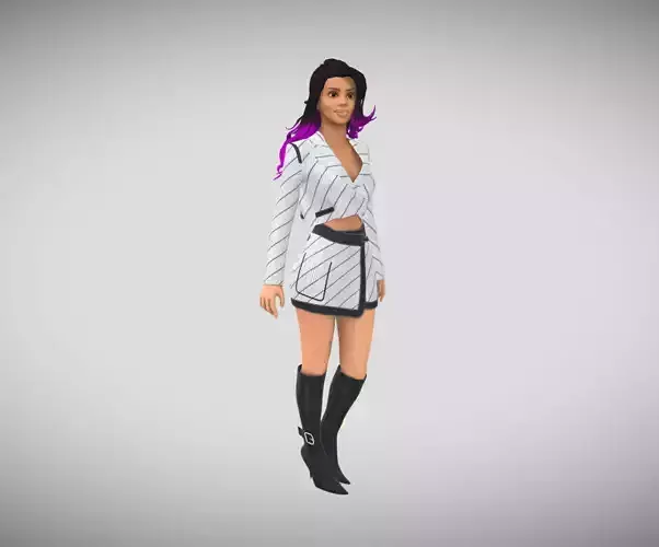 female model girl in skirt