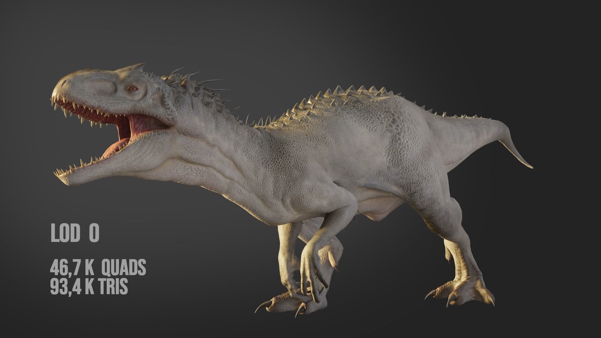 Jurassic World Park Indominus Rex Blender  Low-poly 3D model_25