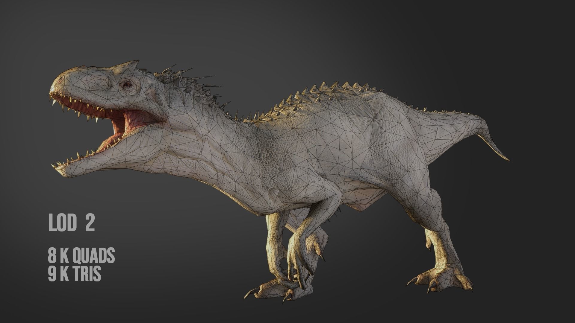 Jurassic World Park Indominus Rex Blender  Low-poly 3D model_32