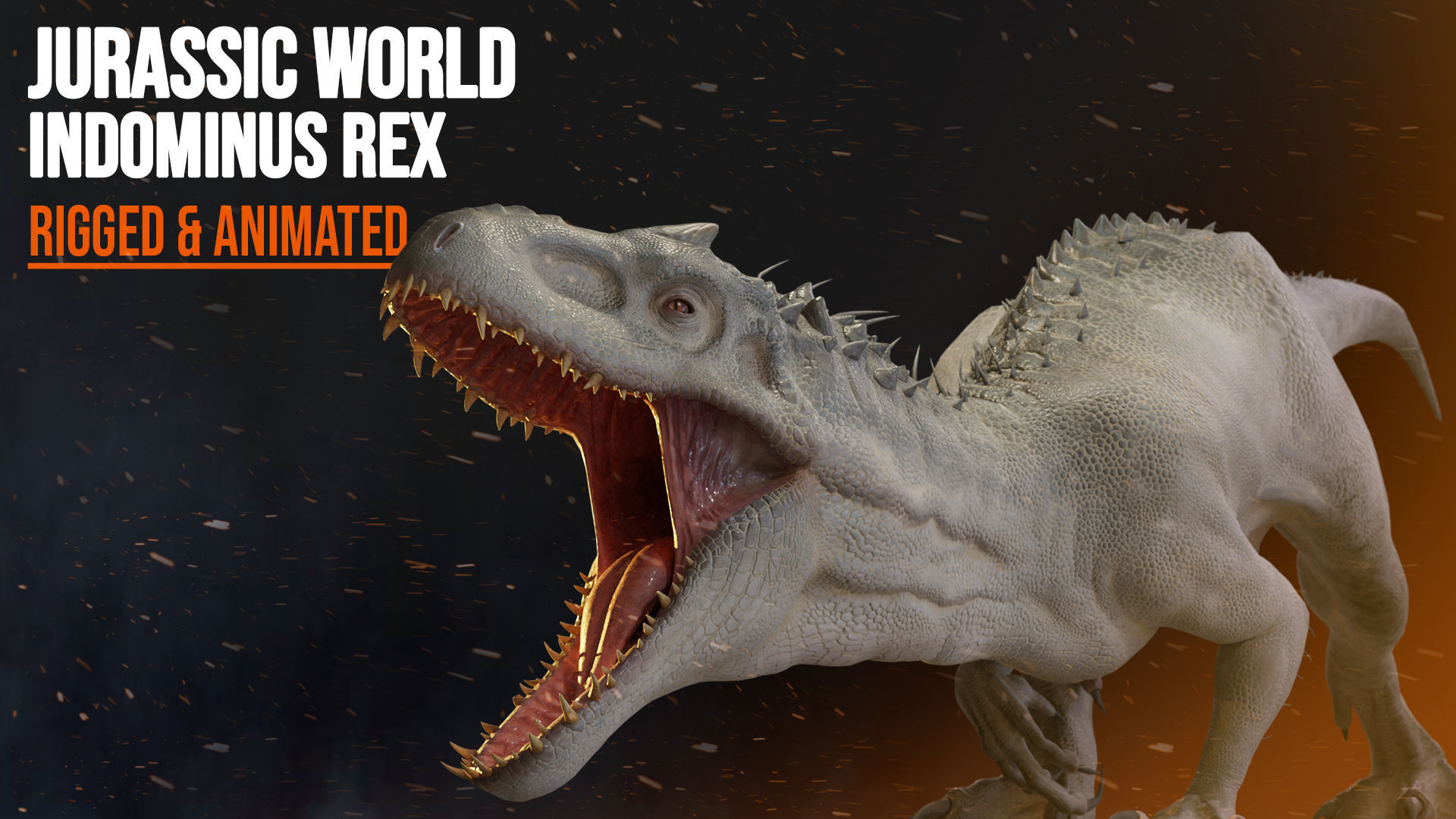 Jurassic World Park Indominus Rex Blender  Low-poly 3D model_3
