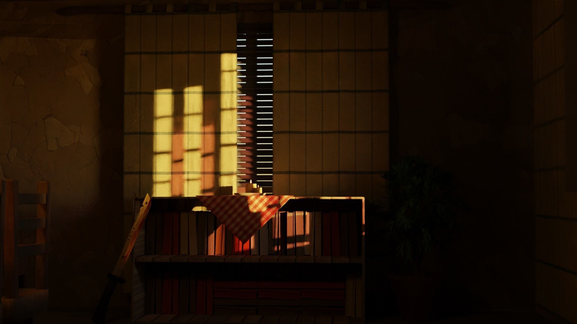 Post-apocalyptic room 3D model_1