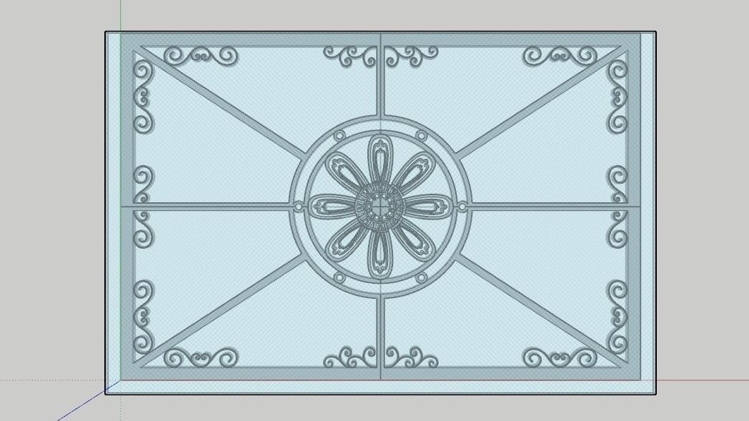 Iron Glass Roof Art Mounted Villa Facade 3D model 3D model 3D model_1