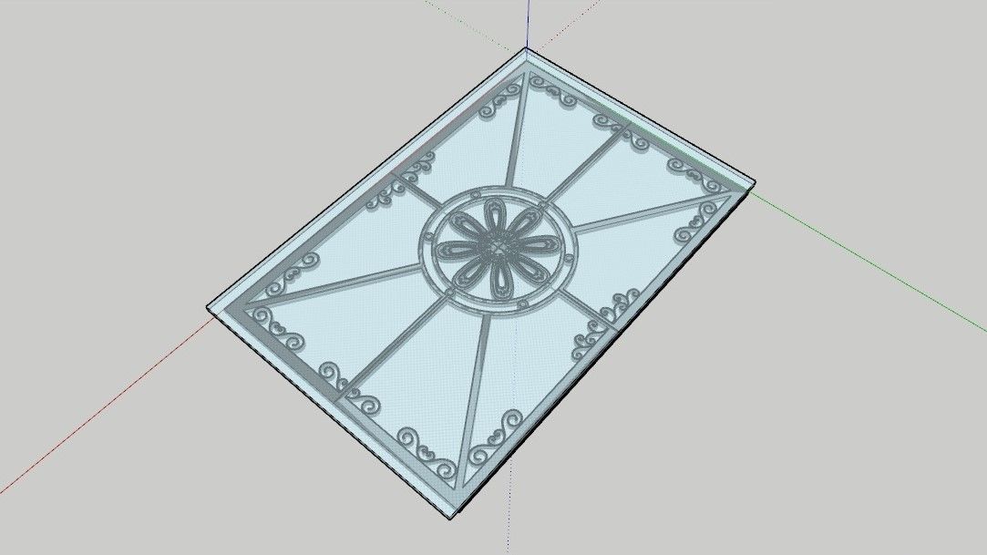 Iron Glass Roof Art Mounted Villa Facade 3D model 3D model 3D model_3