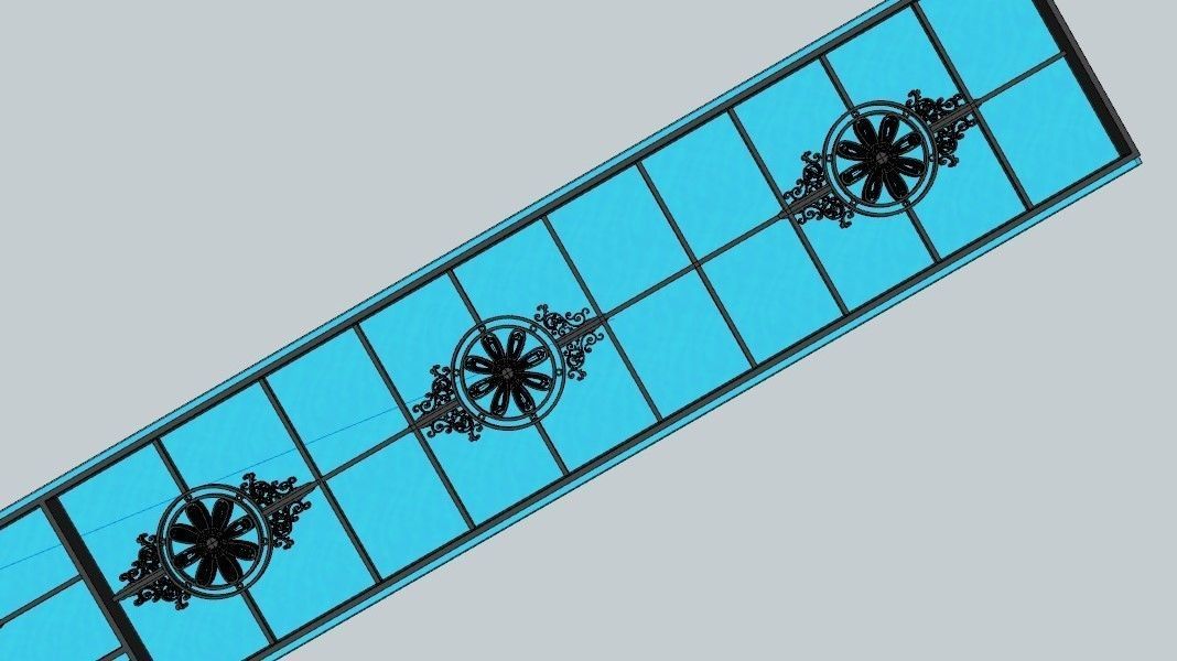 Iron Glass Roof Art Mounted Villa Facade 3D model 3D model 3D model_4