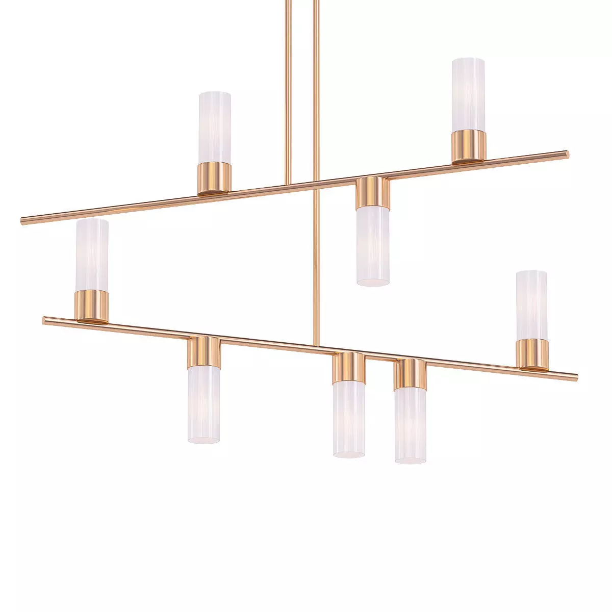 DURDEN modern chandelier with brass and glass shades 3D model_0