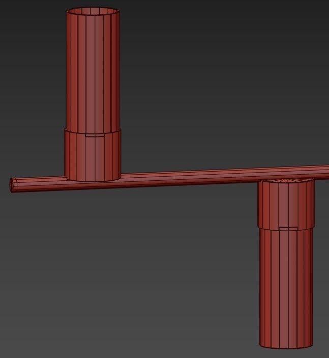 DURDEN modern chandelier with brass and glass shades 3D model_2