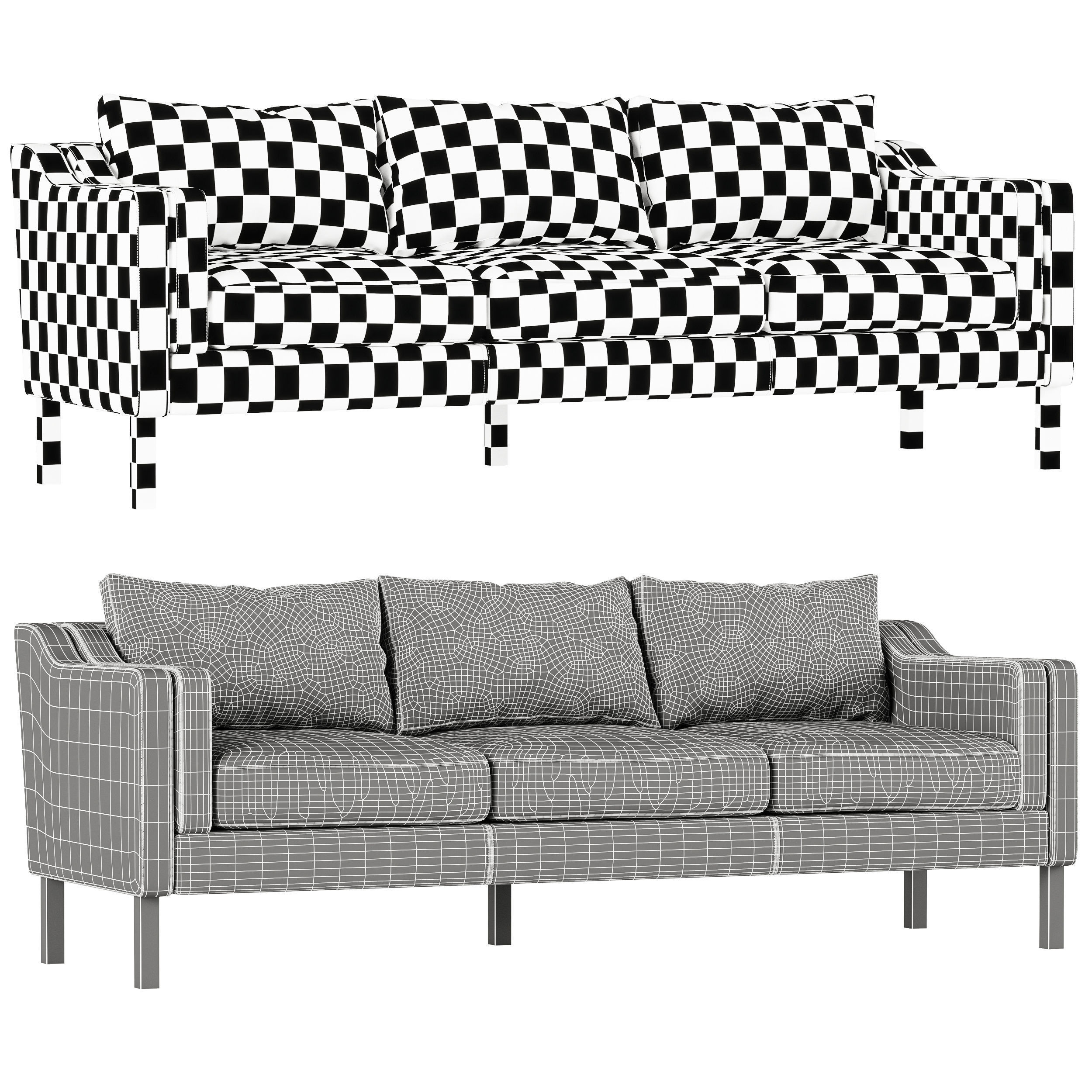 Borge Mogensen 2213 Sofa 3D model_2