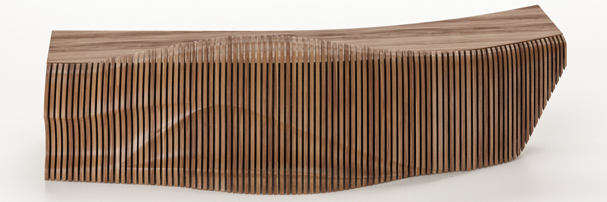 Wooden Reception Desk 3D model_2