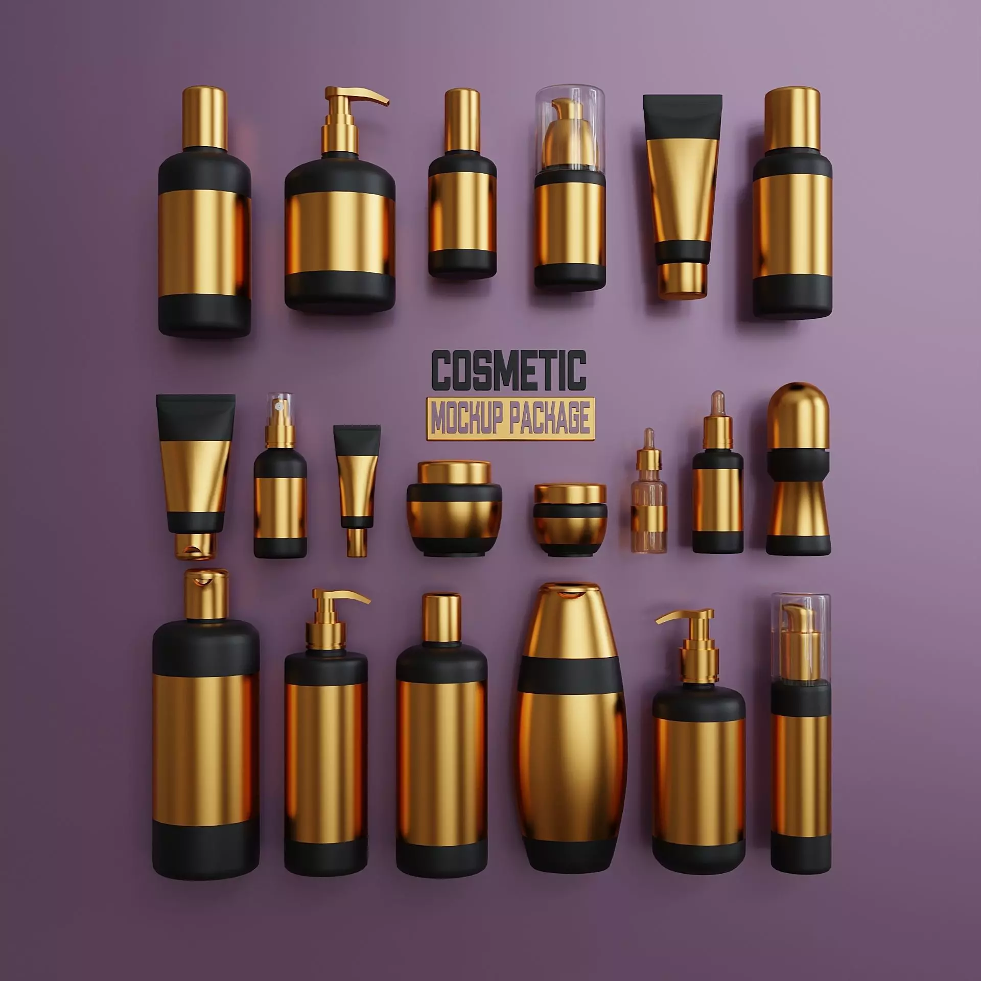 Medium set of cosmetic accessories 2 Low-poly 3D model_0