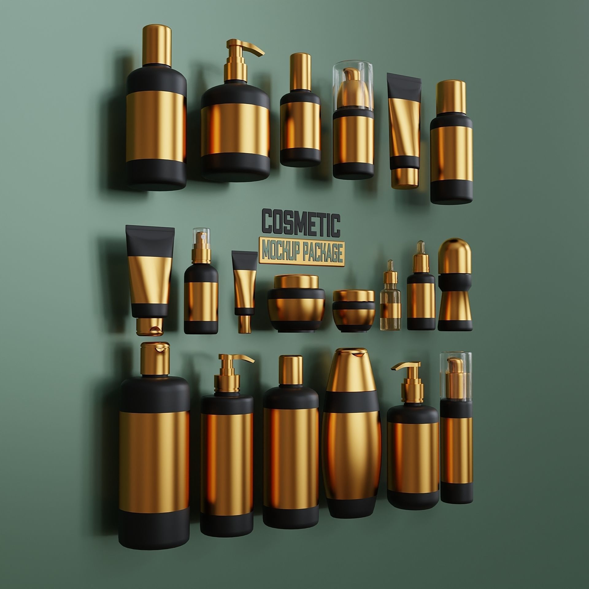 Medium set of cosmetic accessories 2 Low-poly 3D model_1