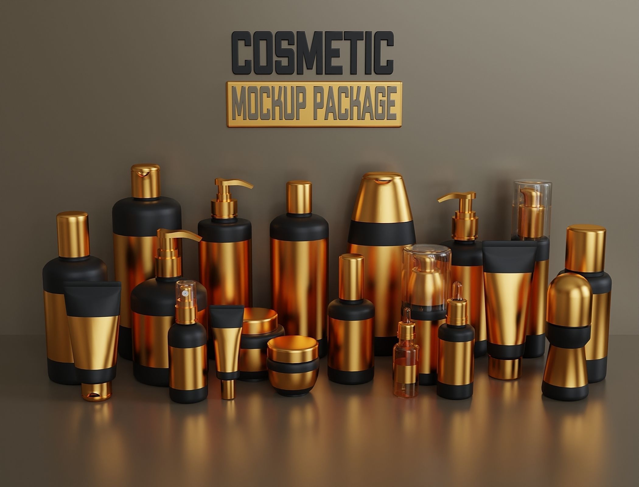 Medium set of cosmetic accessories 2 Low-poly 3D model_2