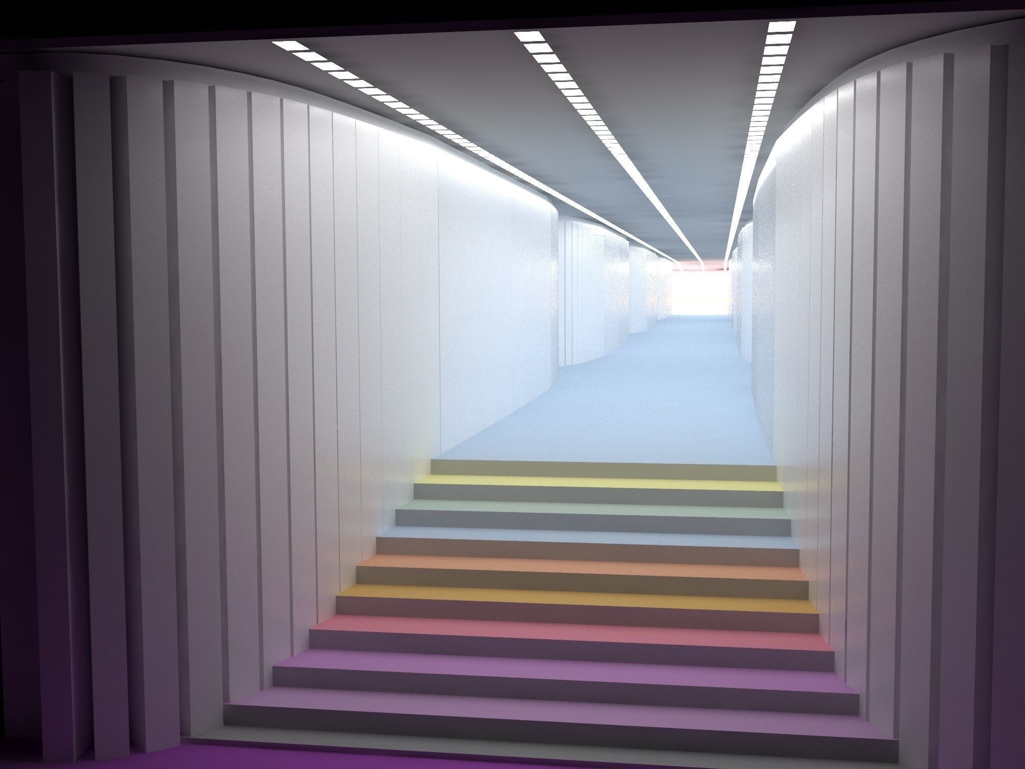 Corridor stairway to future 3D model_4