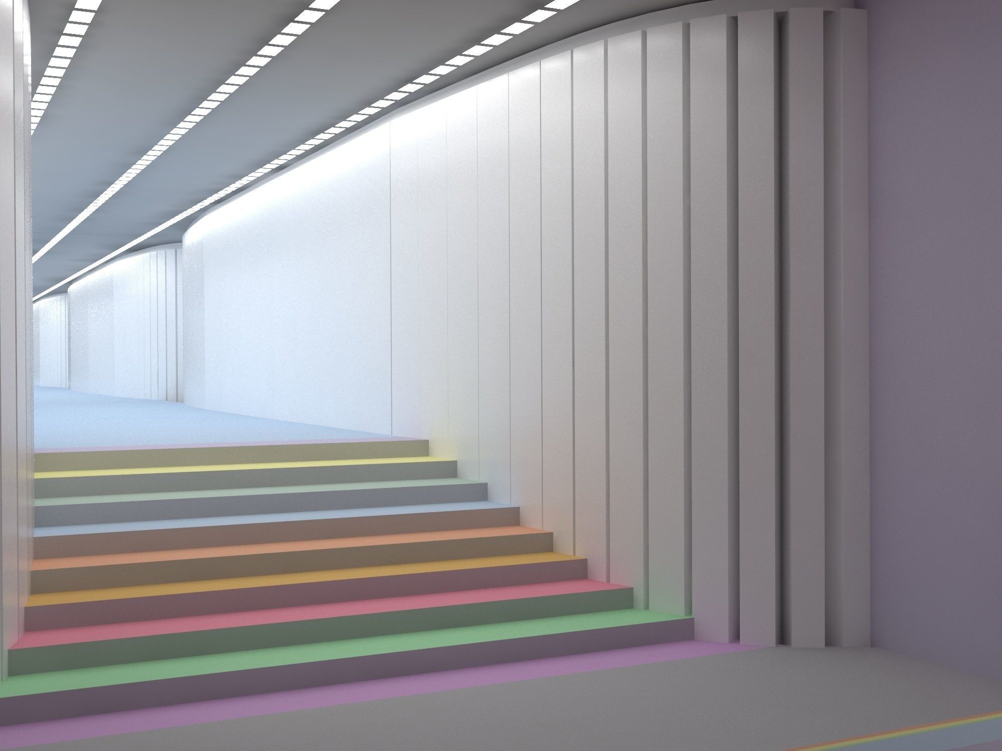 Corridor stairway to future 3D model_9