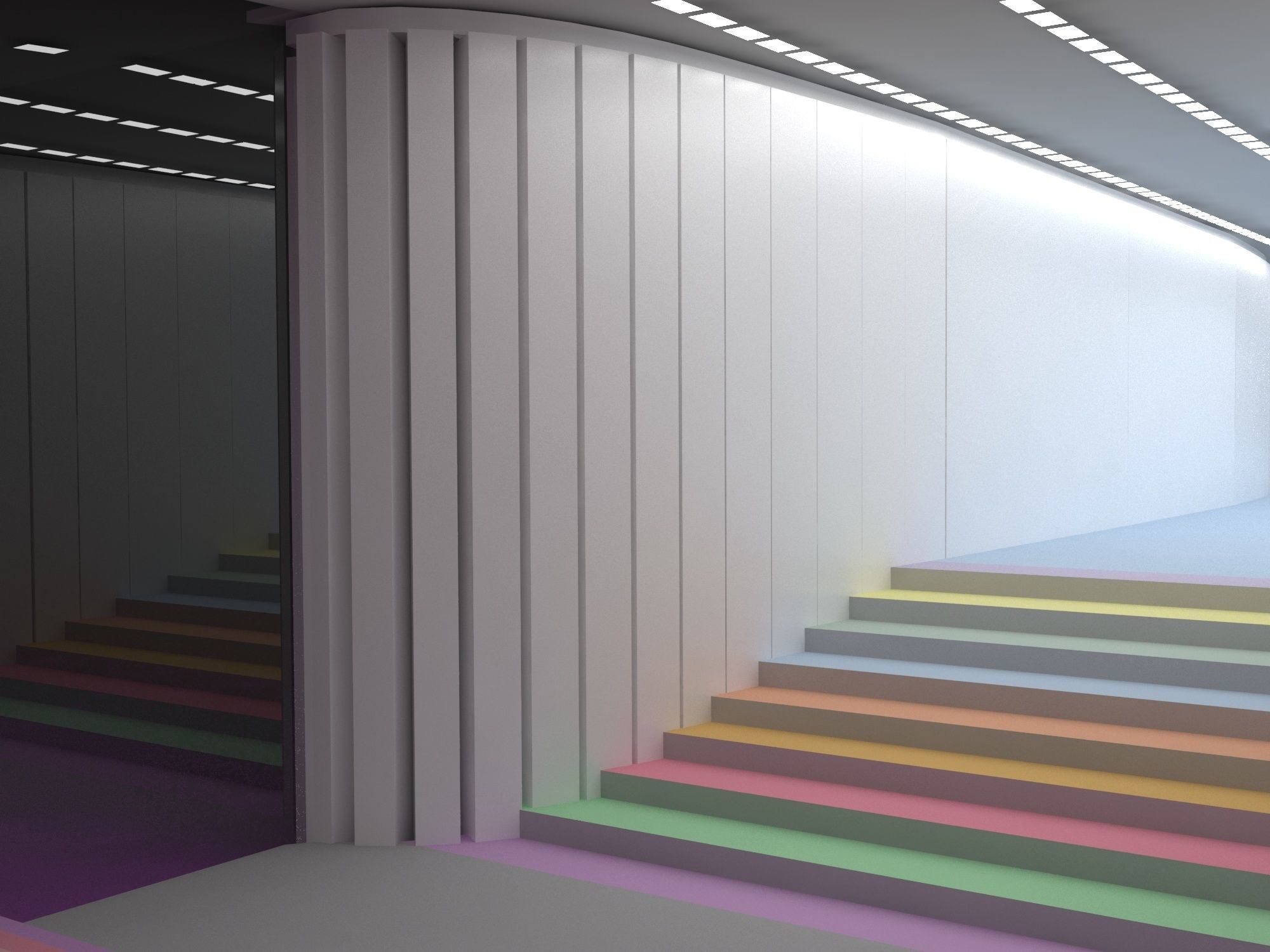 Corridor stairway to future 3D model_10