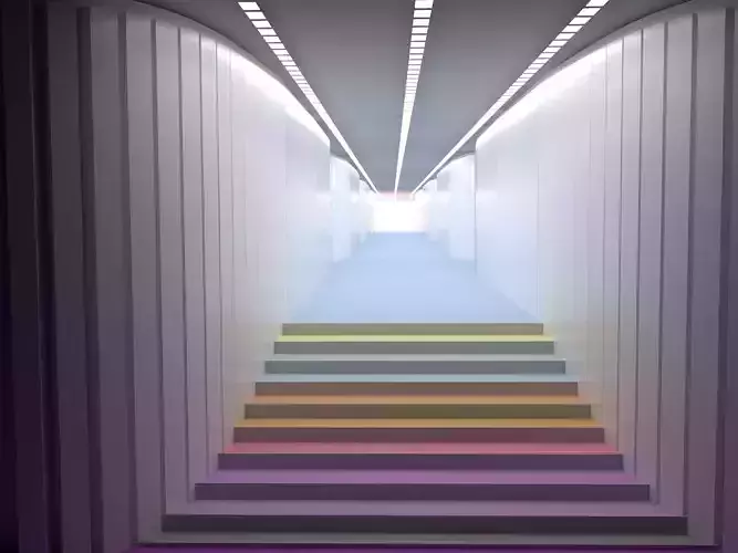 Corridor stairway to future 3D model