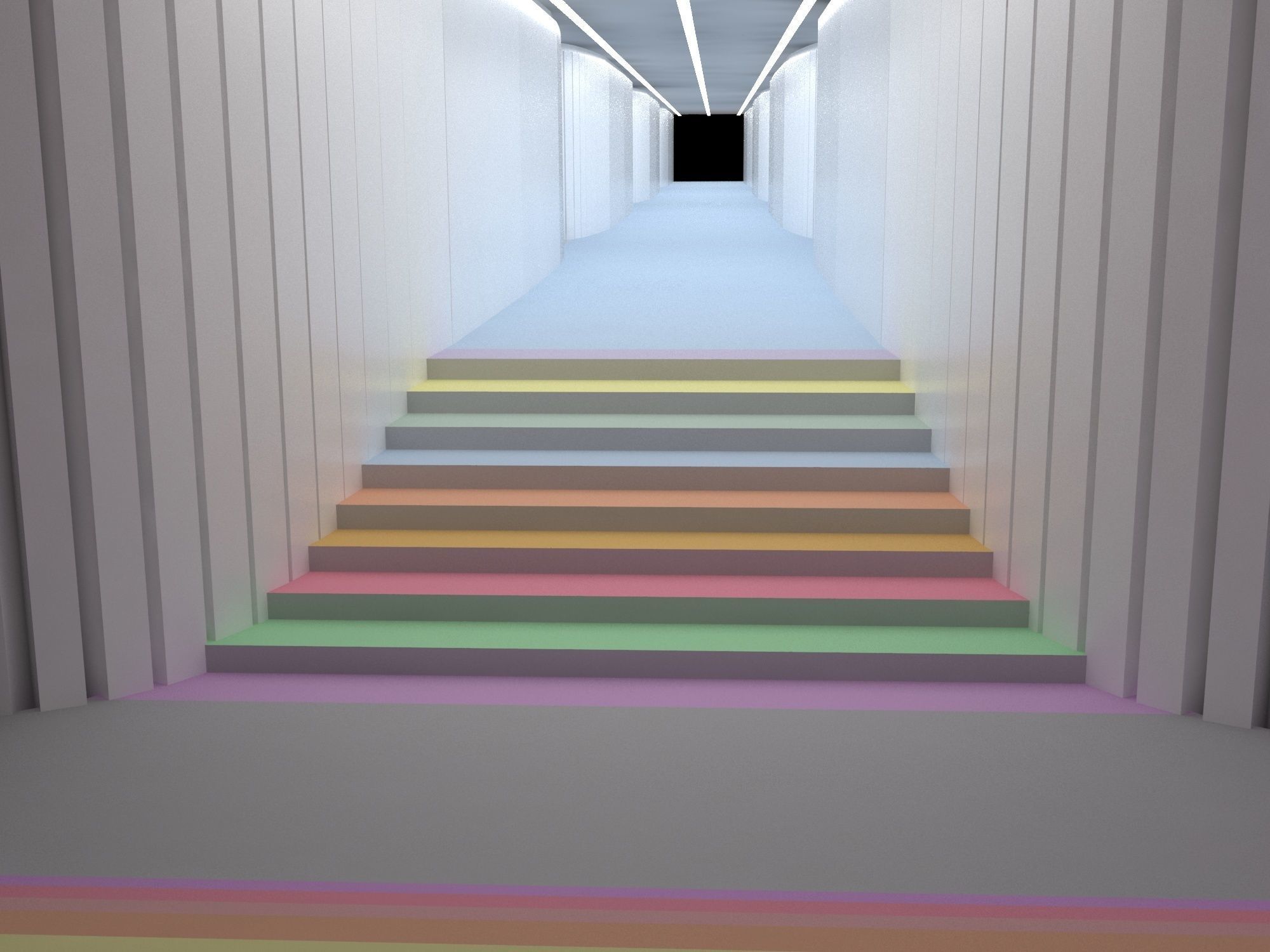 Corridor stairway to future 3D model_1