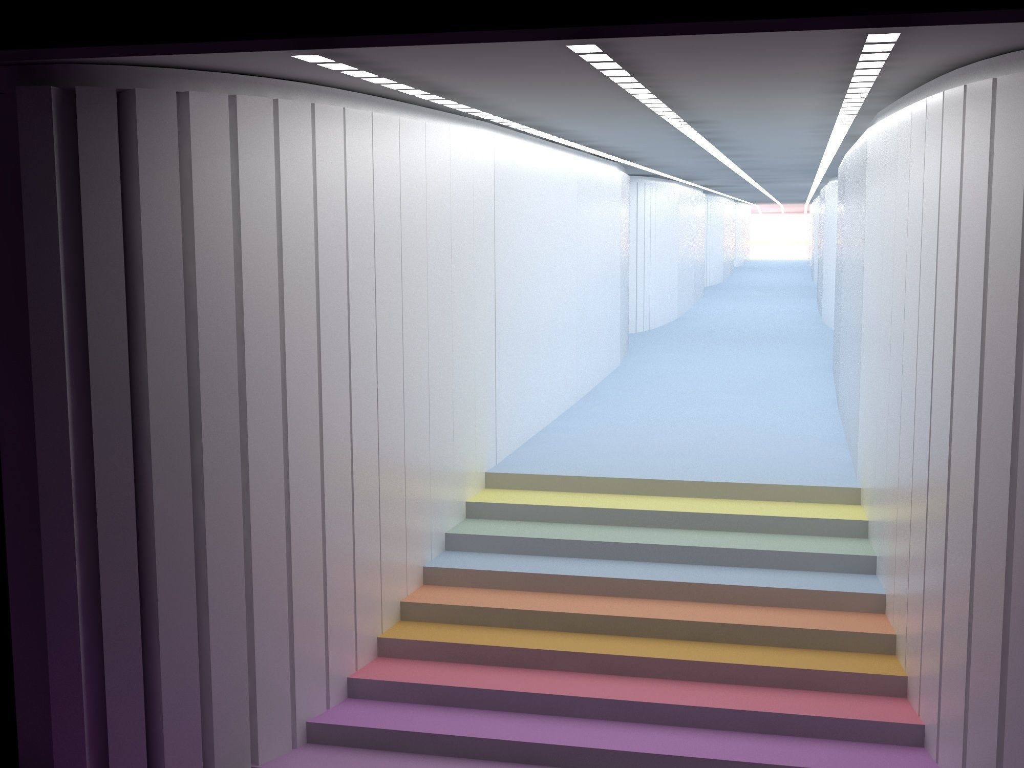 Corridor stairway to future 3D model_2