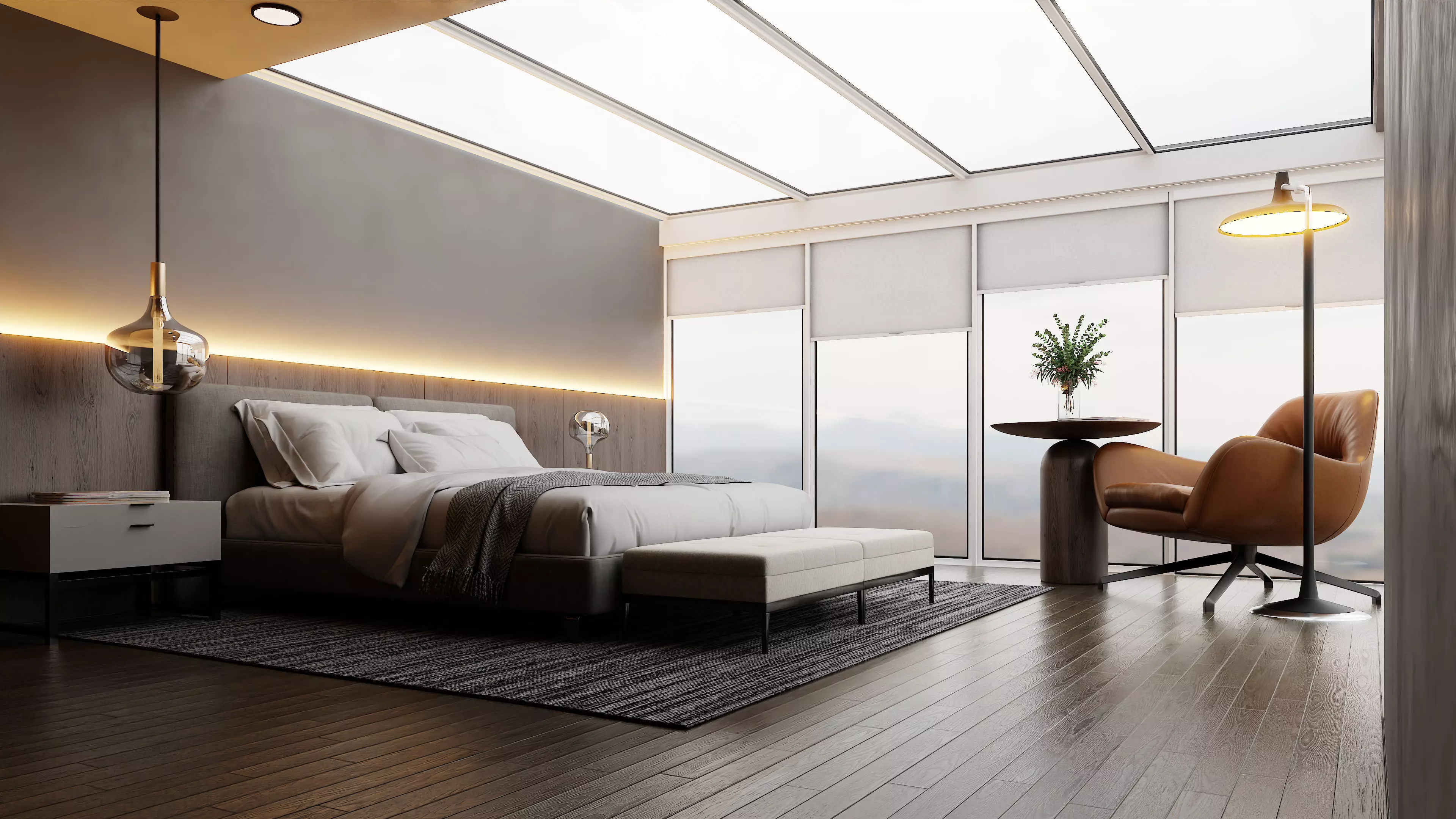 Photorealistic bedroom in native blend file by-VIZFROMBLENDER 3D model