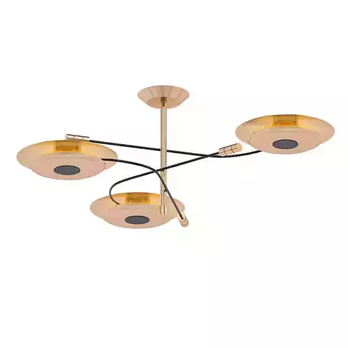 HENDRIX gold ceiling light with three circular discs