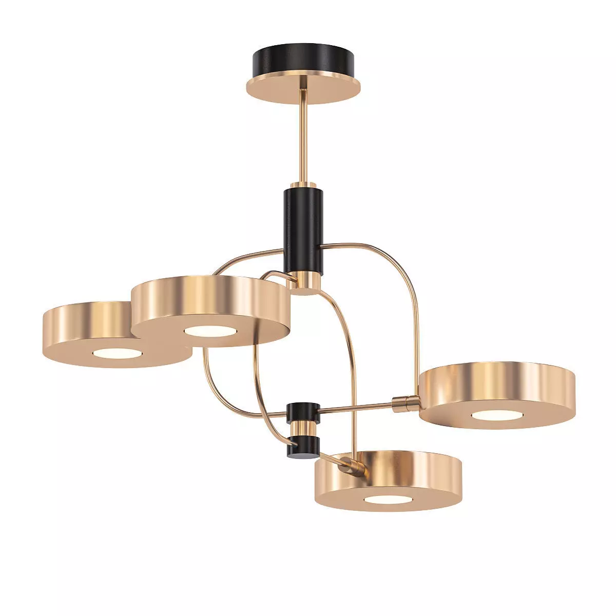 SL013 modern chandelier in brass 3D model_0