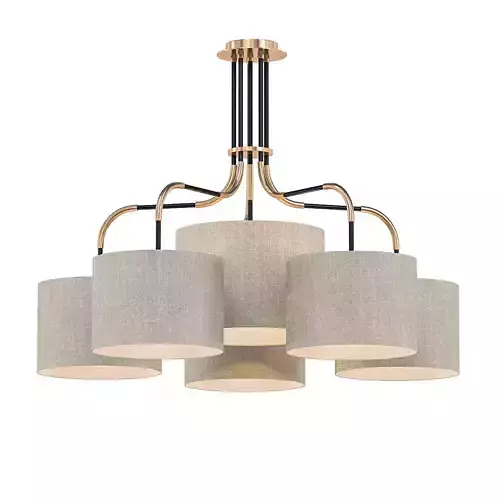 SL016 light chandelier in brass with shades