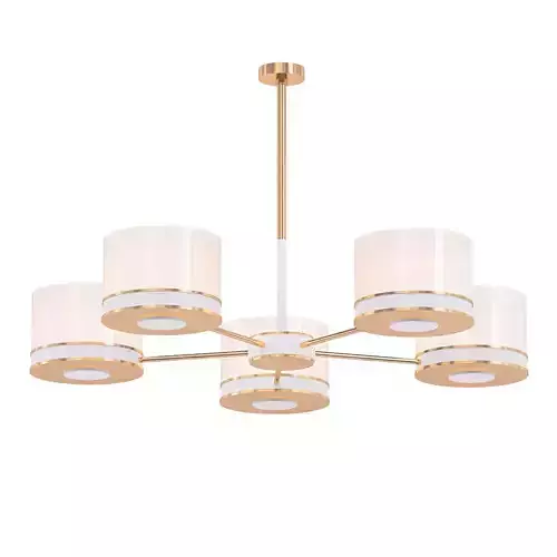 SL024 five light chandelier in gold with shades