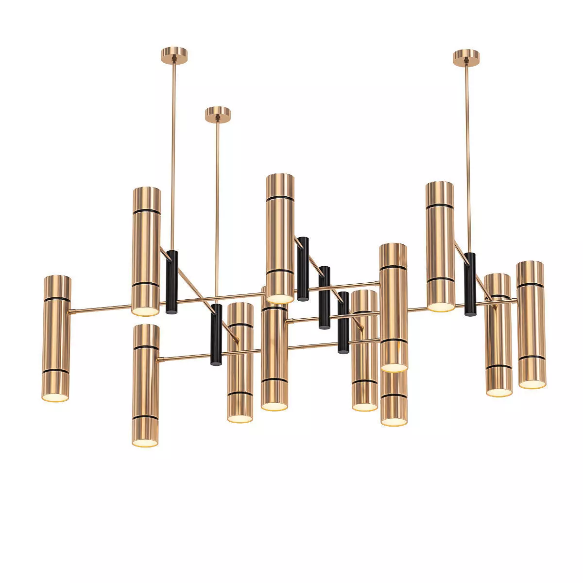 SL025 modern chandelier in brass 3D model_0