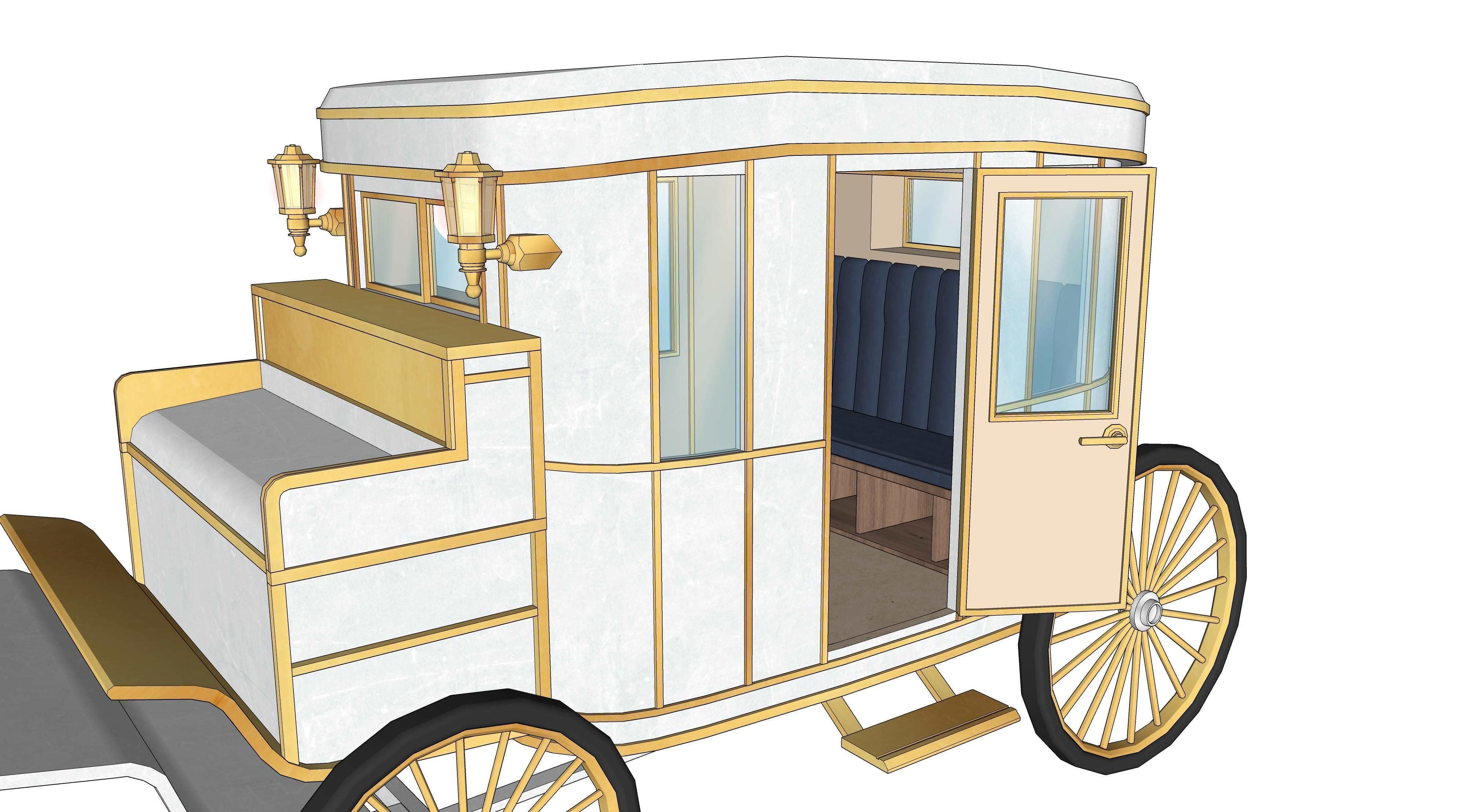 White carriage 2 3D model_6