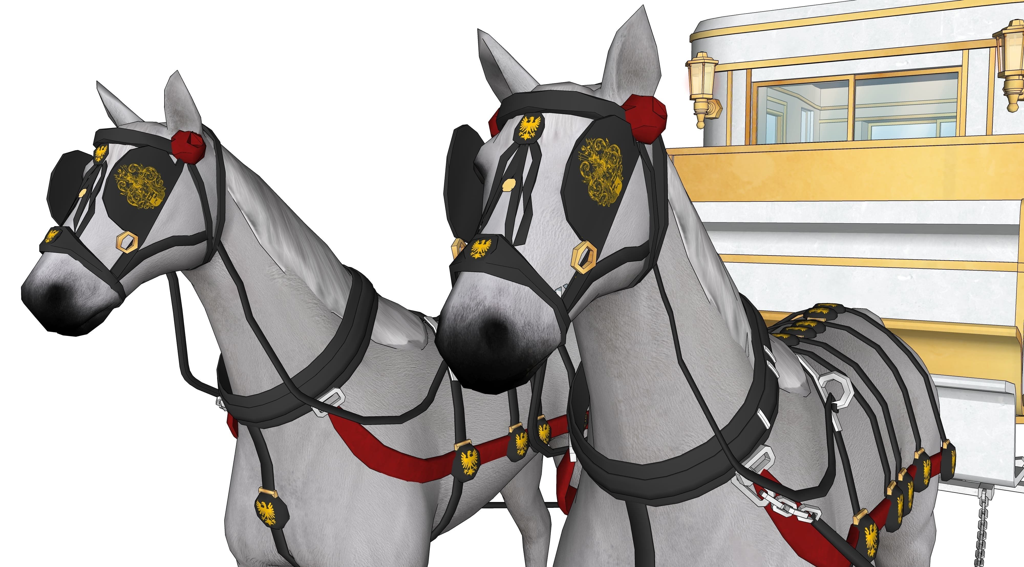 White carriage 2 3D model_9