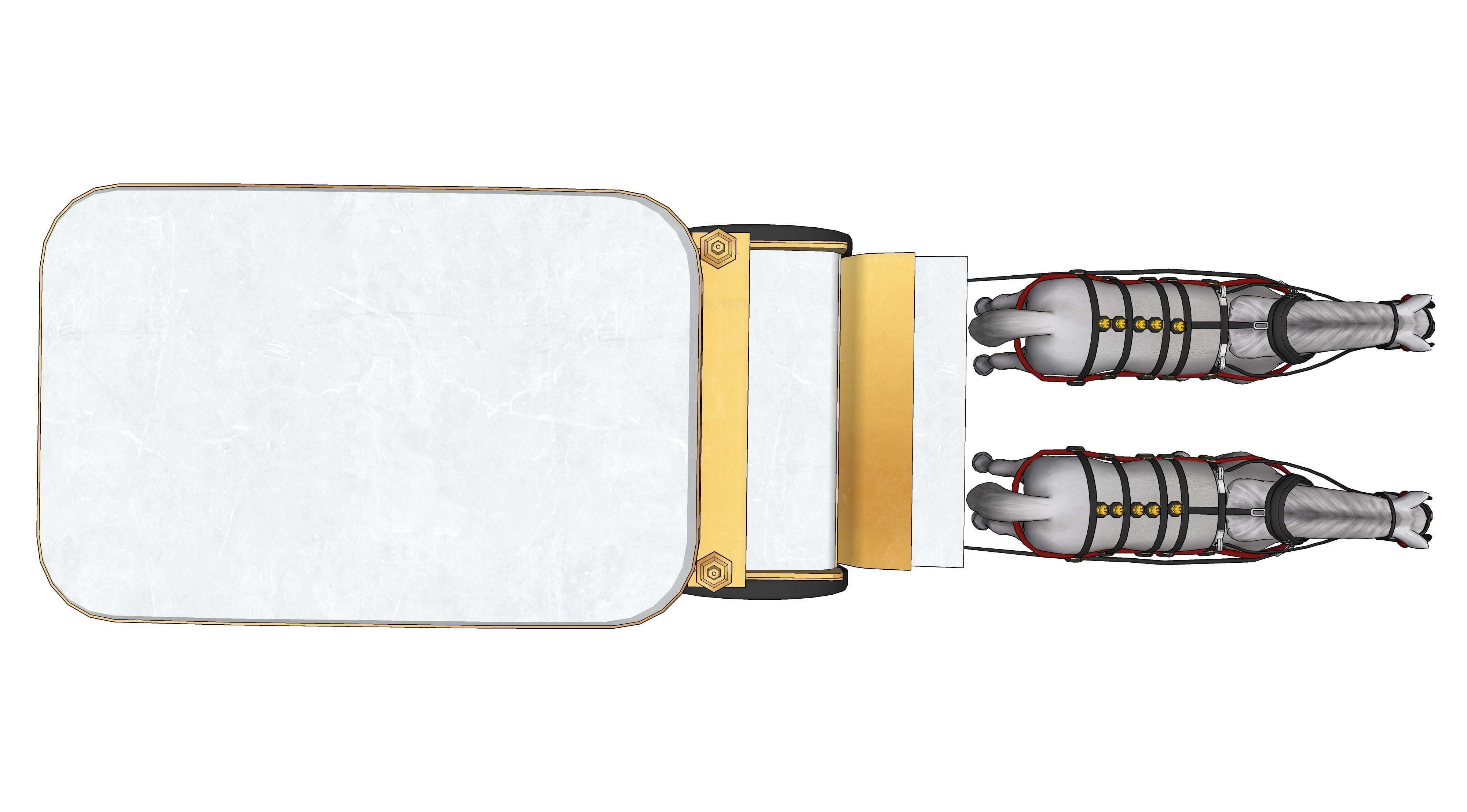 White carriage 2 3D model_2