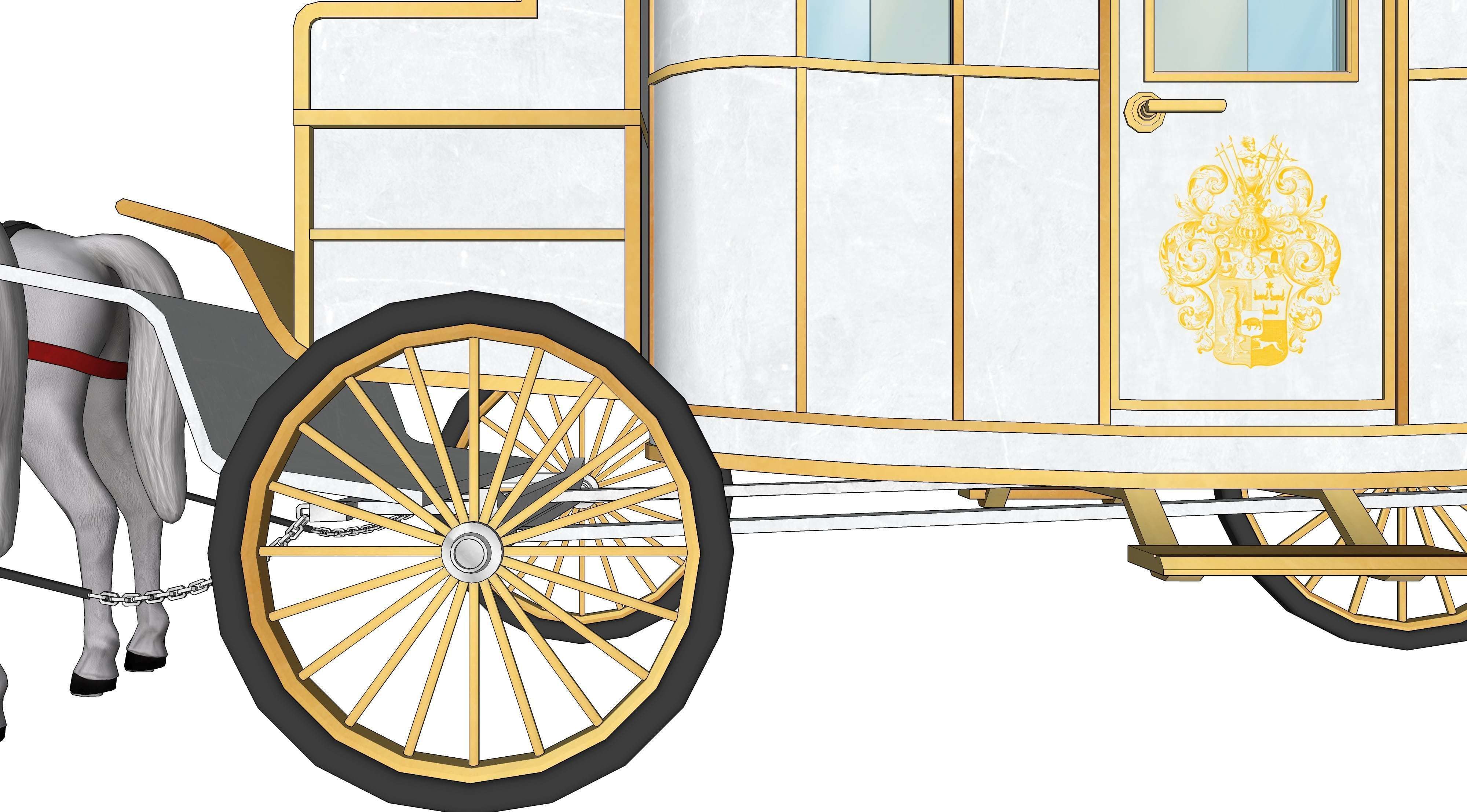 White carriage 2 3D model_5