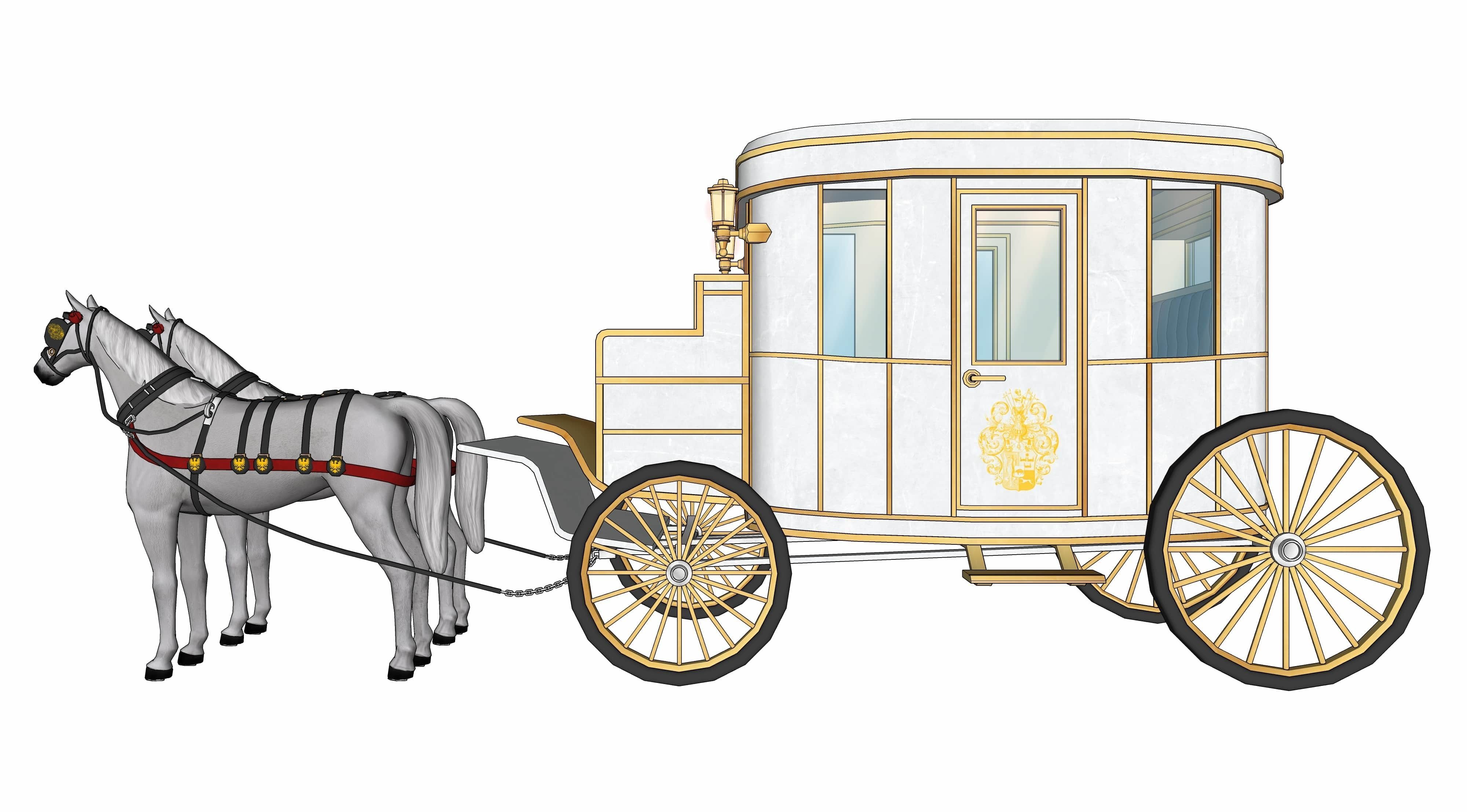 White carriage 2 3D model_3