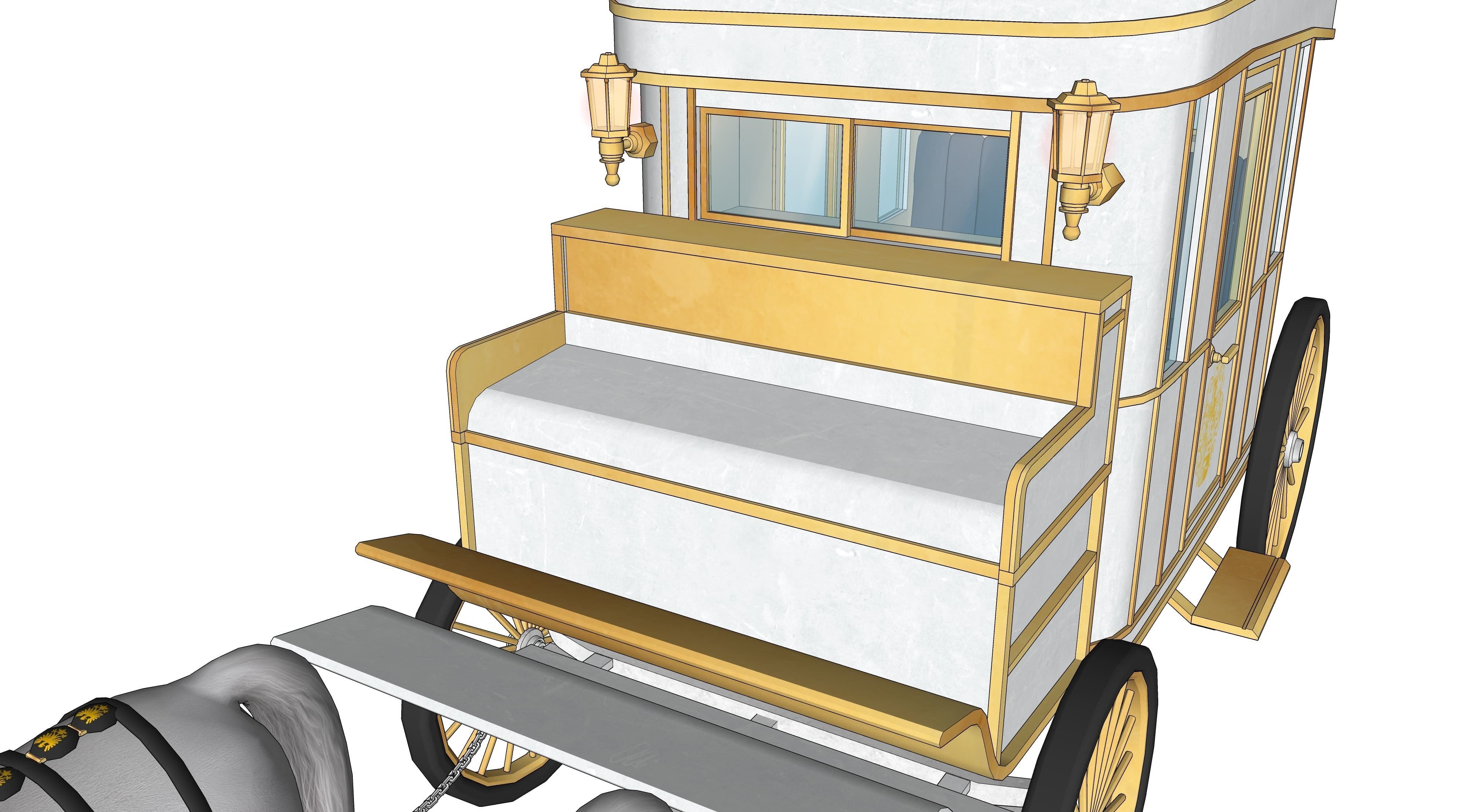 White carriage 2 3D model_8