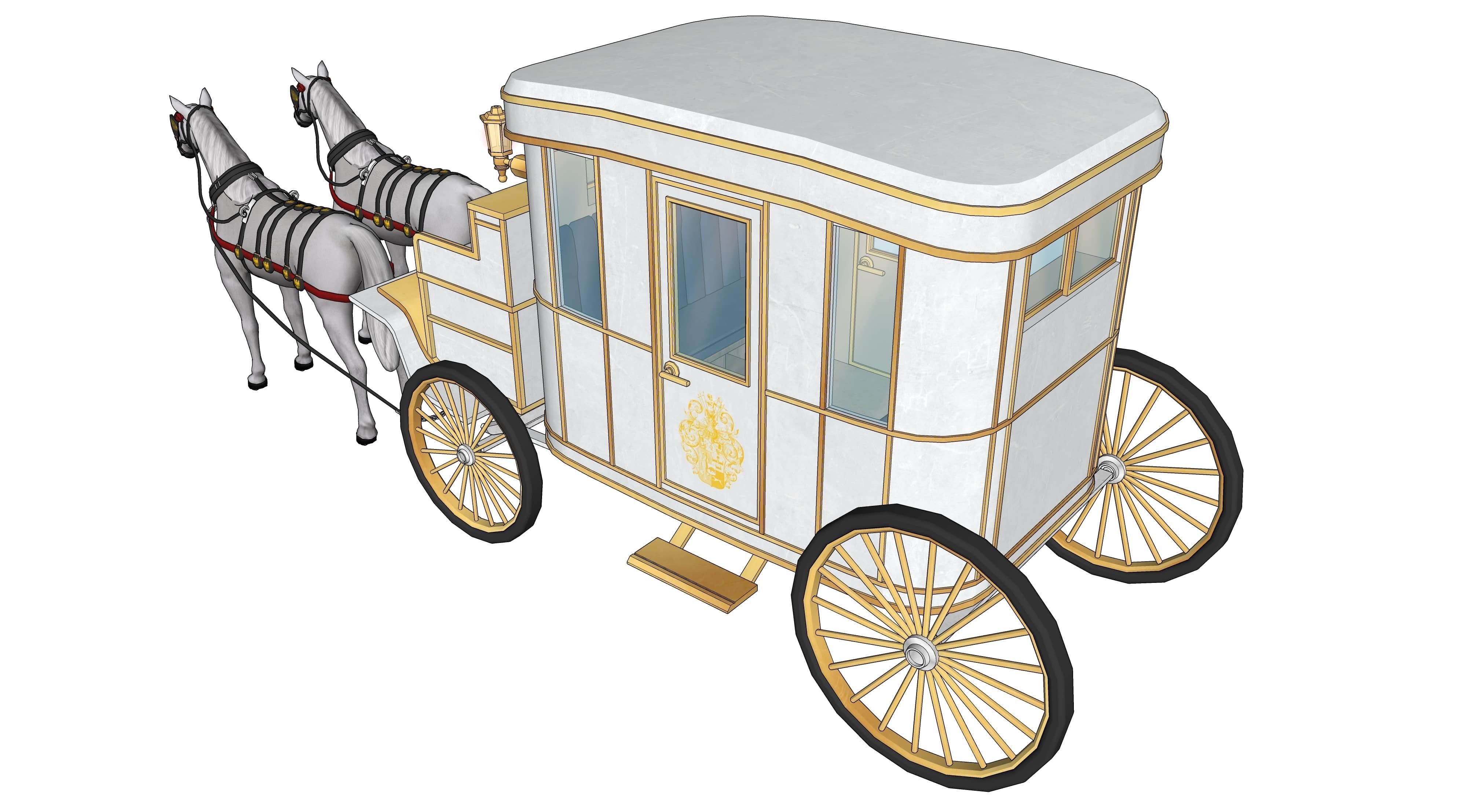 White carriage 2 3D model_1