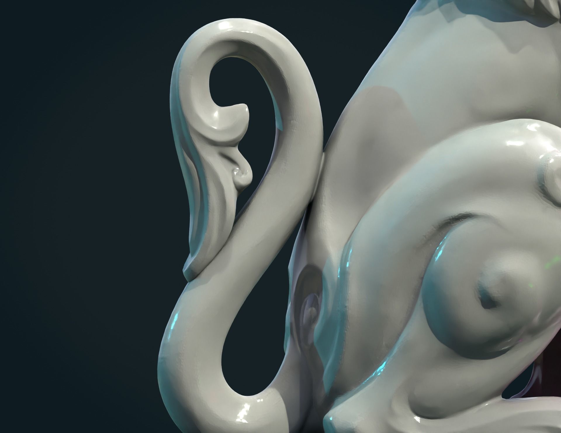 Griffon lion statue 3D print model_5