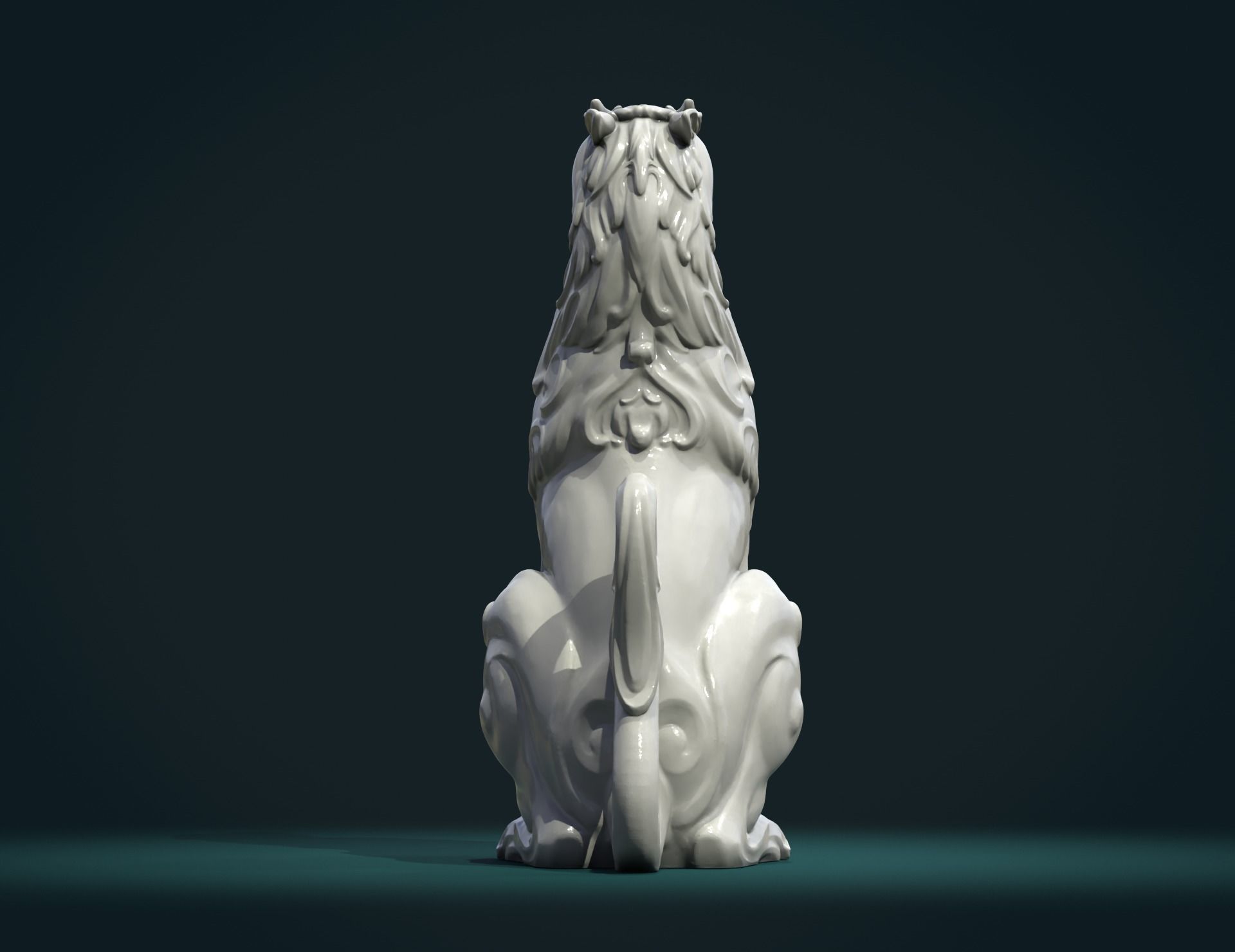 Griffon lion statue 3D print model_14