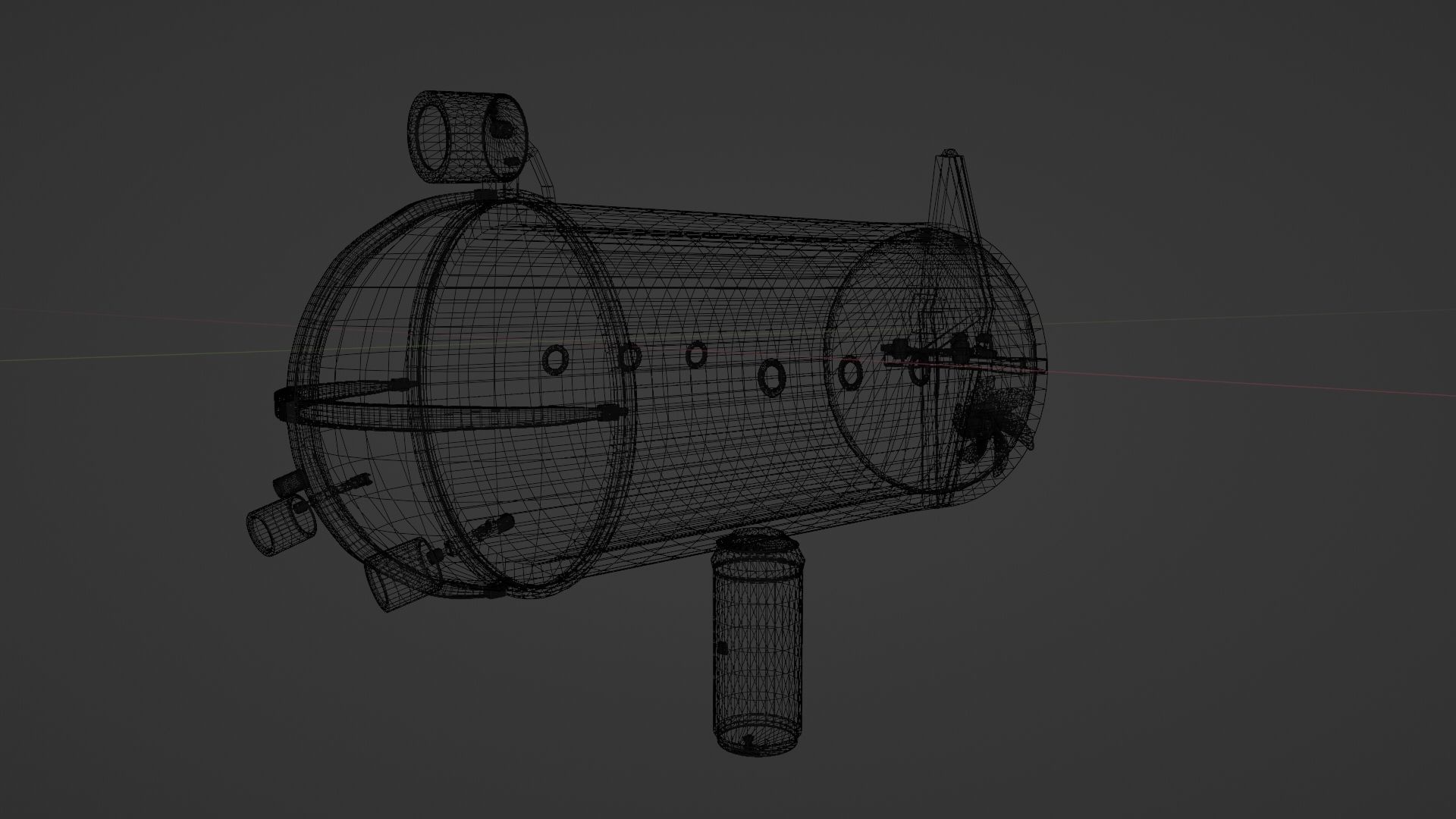 Deep Diving Submarine 3D model_13