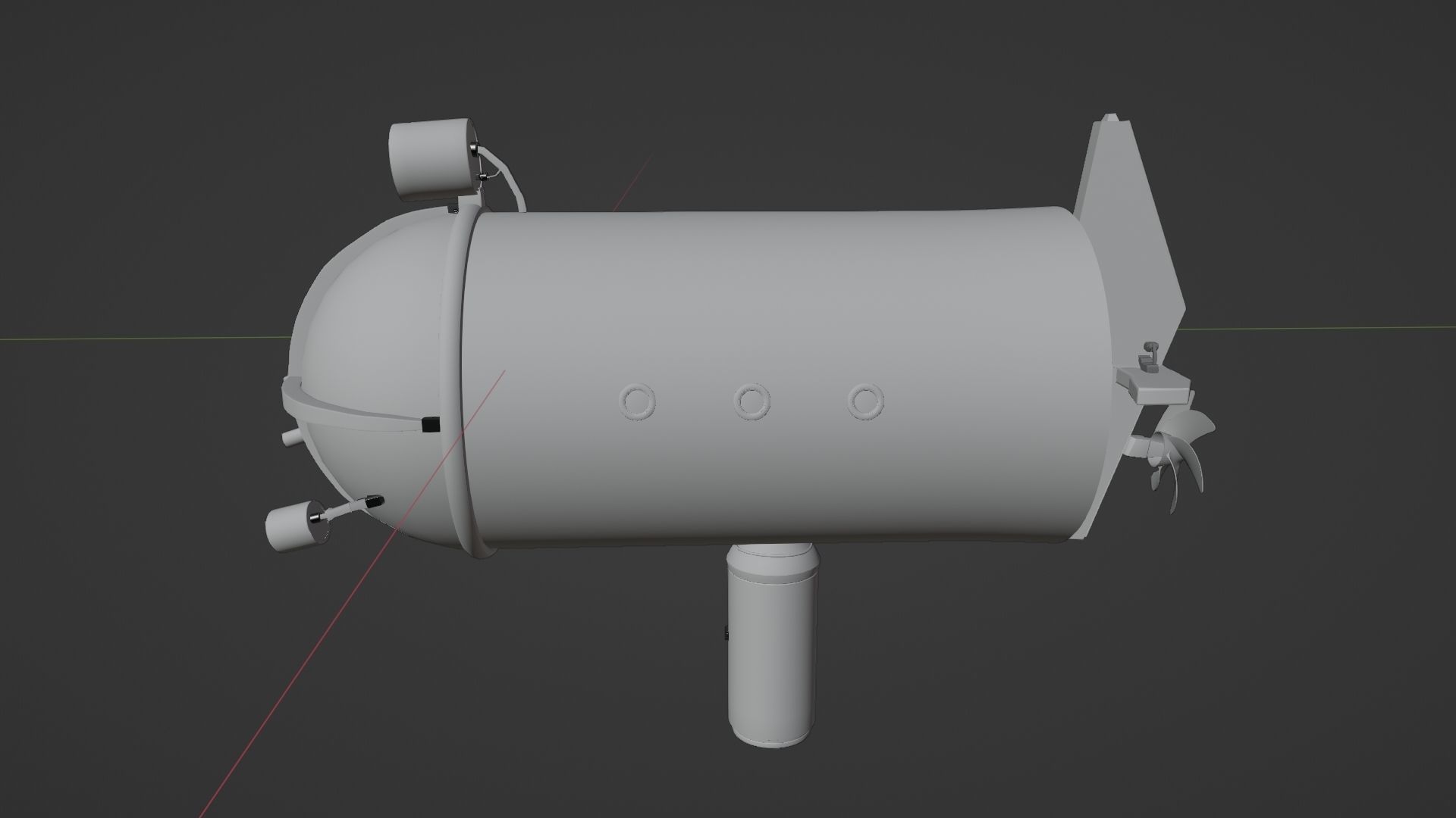 Deep Diving Submarine 3D model_9