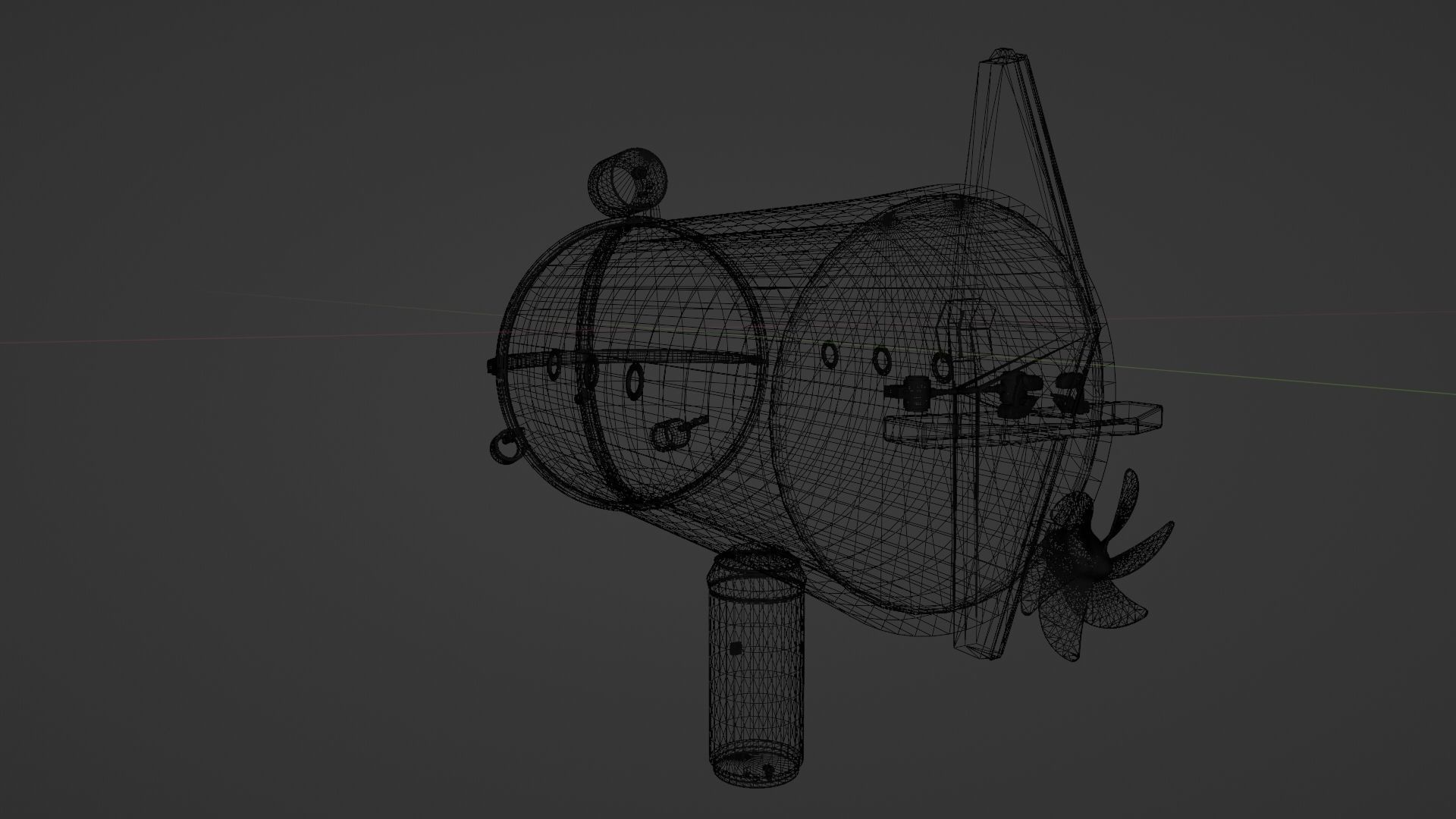 Deep Diving Submarine 3D model_15