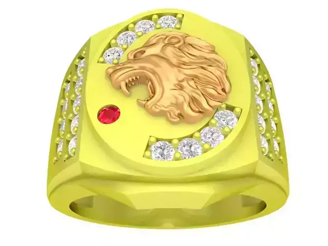 Korean Diamond  Lion Men Ring 4069